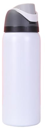 32 oz Insulated Stainless Steel Water Bottle with Straw for Sports, Travel, and School BPA-Free Leakproof Sports Water Bottle (White, 32Oz)