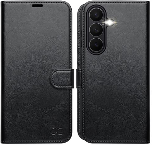 OCASE Hülle für Samsung Galaxy S26 Premium Lederhülle Schwarz | Handyhülle Klappbar RFID Schutzhülle Tasche Magnet Kartenfach Standfunktion Klapphülle