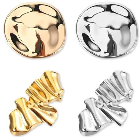 XFSRG 4pcs Broschen Unregelmäßige Damen Gold Silber Legierung Elegante Anstecker für Kleidung Hochzeiten Partys und Besondere Anlässe