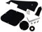 FLEOR Set aus LP Pickguard/Control Backplate/Selector Switch Cover/Toggle Switch Ring/Truss Rod Cover/Chrome Bracket/Montageschrauben für LP Standardgitarre, 1lagige schwarze