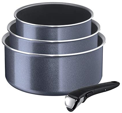 Tefal Ingenio l2319302 Elegance Set of 3 Pans and 1 Handle Aluminium 16cm,18cm and 20cm Grey