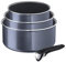 Tefal Ingenio Elégance 3 casseroles 16/18/20 cm (1,5/2,1/3 L) + 1 poignée amovible, Revêtement antiadhésif, Compatible tous feux sauf induction + four, Gris pailleté, Fabriqué en France L2319302