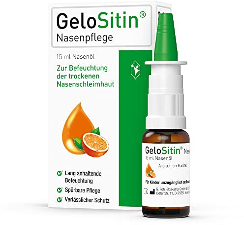 GeloSitin Nasenpflege: Nasenöl gegen trockene Nasenschleimhaut (als Nasenpflegespray), unbedenklich über einen längeren Zeitraum bei trockener Nase anwendbar