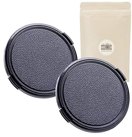2X 62mm Conjunto de 2 Tapa Plana Cable Cabe DE Calidad Frente DE LA Calidad para EL DIÁMETRO Objetivo 62 MM Compatible con Todas Las Marcas - Marca Francesa Adaptable