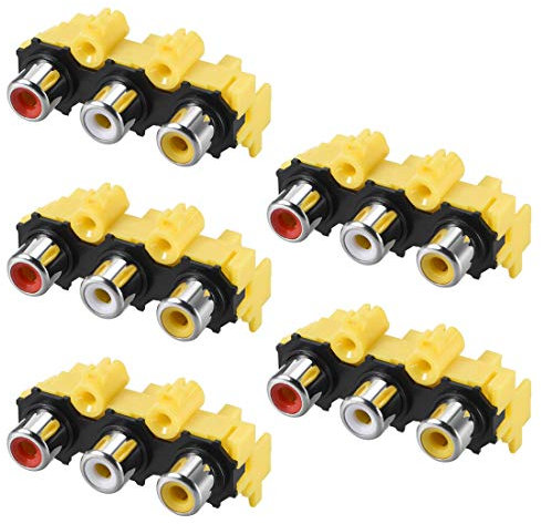sourcing map PCB panneau montage triple RCA prise femelle AV Connecteur rouge blanc jaune 5Pcs