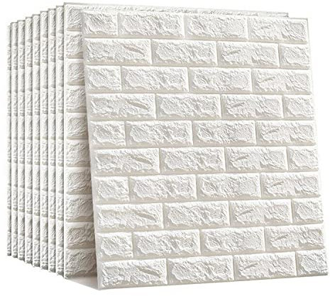 Panel de Pared Autoadhesivo 3D, 60 x 60cm, Renovación y Renovación de Paredes, Papel Tapiz Panel Decorativo Pared para Salón, Dormitorio, Fondo de TV, Cocina (24, Ladrillo)