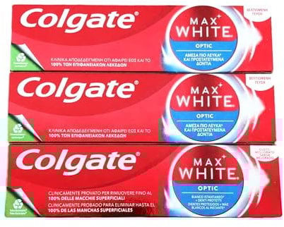 Colgate Max White One Toothpaste Optic 3-Pack (3 x 75g) for Visibly Whiter Teeth