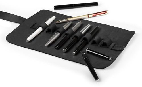 Londo Echtleder Stifterolle, Federmäppchen - Elegante Roll-up Stifterolle, Bleistift Wrap, Mäppchen, Stift Organizer, Bleistiftkasten
