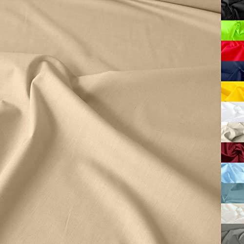 TOLKO 50cm Baumwollstoff Meterware uni | Popeline Stoff aus ÖkoTex Baumwolle in leuchtenden Farben | Kleiderstoff Dekostoff Vorhangstoff Bezugsstoff Patchwork Kinder Stoffe zum Nähen (Erdnuss)