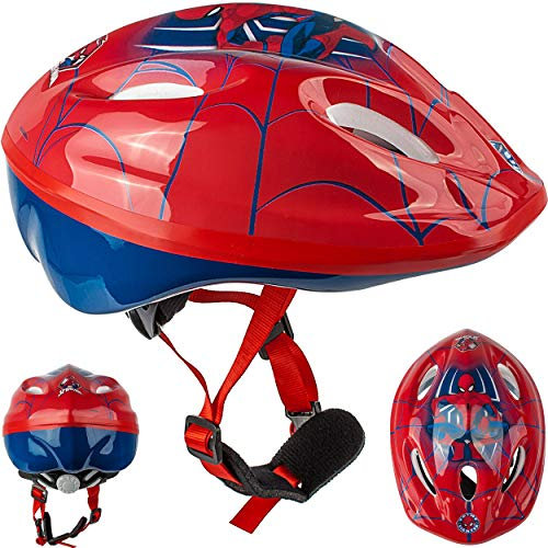 alles-meine.de GmbH Kinderhelm/Fahrradhelm - Spyderman - Gr. 52-56 - Circa 3 bis 15 Jahre - Größen verstellbar/mitwachsend - TÜV geprüft - Helm - für Roller und Dreirad Lau..