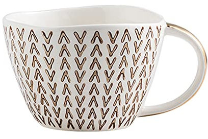 Breakfast Cup Cereal Bowls with Handle, Coffee Mug Ceramic Water Cup Salad Bowls Ewer Teacup High Capacity 380ML,L