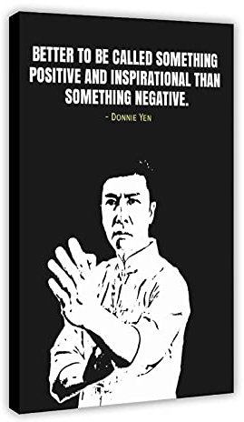 LKJHLK Ip Man Donnie Yen Filmposter, motivierendes Zitat 3, Leinwand, Schlafzimmer, Dekor, Bilddrucke, Büro, Wohnheim, Raumdekoration, Geschenke, Rahmen, 50 x 75 cm