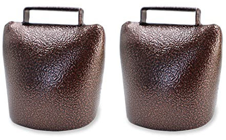 2 Campane di Ferro Grandi 7,5 x 5,5 x 9,5 cm - Per Pascolo di Cavalli, Mucche e Animali da Fattoria - Accessori Antifurto
