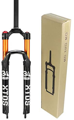 TOMYEUS Forcelle MTB Ammortizzate Biciclette 26 Pollici 27,5”29ER, Lega di Alluminio Forcella Sterzo Dritta Bici Forcella Aria Ammortizzata per Accessori Biciclette