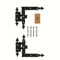 MORIA DESIGN 2er Set Rustikal Winkelscharniere (L-Scharnier) ‎‎2,5 x 190 x 150 mm, Scharniere für Fensterläden, Gartentore, Werkzeughäuser, Kinderhäuser, Gartenräuchereien, Pulverbeschichtet, Schwarz
