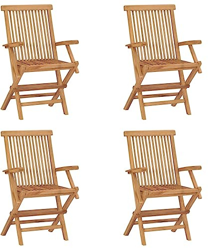 vidaXL Klappstühle, 4 Stück, Massivholz Teakholz