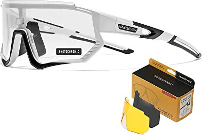 KINGSEVEN LS910 - Gafas de sol fotocromáticas para hombre y mujer (3 lentes intercambiables), Ls910-c03, talla única