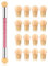 SILPECWEE 1 pinceau à double tête pour nail art, pinceau ombré de manucure avec 16 têtes éponges remplaçables (rose)