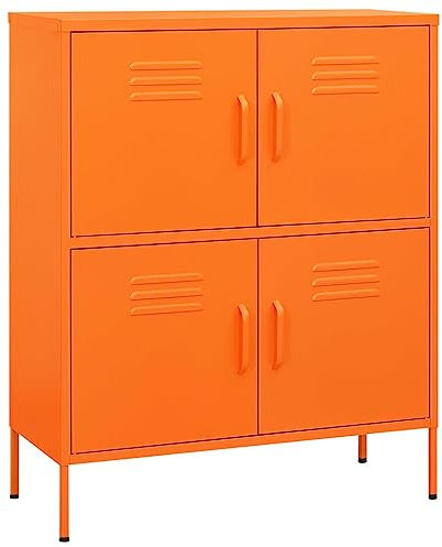 vidaXL Lagerschrank Orange 80x35x101,5 cm Stahl