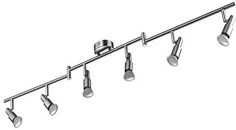 IMPTS LED Deckenstrahler 6 Flammig, Strahler Deckenleuchte Drehbar Wandspot Innen inkl. 6 x 3W GU10 LED Lampen, Mattes Nickel Deckenlampe für Küche, Wohnzimmer, Schlafzimmer (280LM, Warmweiß)