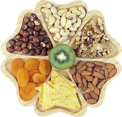 ELECTROMAX Bamboo Wooden Serving Platter Snack Tray Serving Tray Plate savoury Snacks (Model-17)