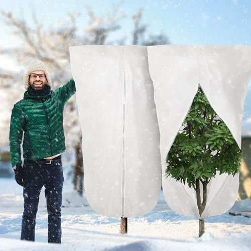 ECCOGREAT 2 Stück 80x100cm Winterschutz Kübelpflanzensack für Kübelpflanzen Winterschutzhaube