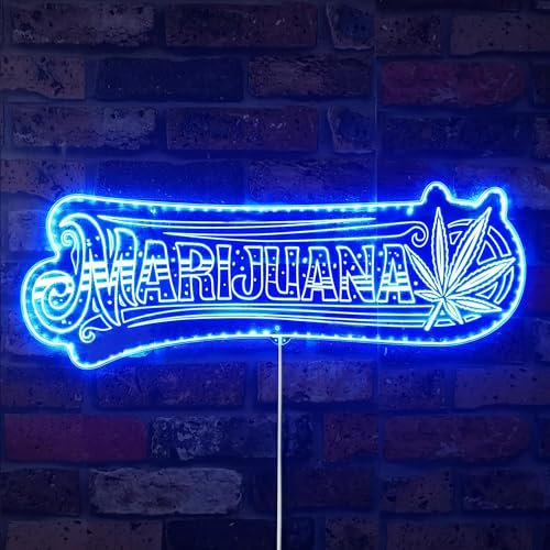 ADVPRO Marihuana Hanfblatt High Life RGB Dynamic Glam LED-Schild – Schnittform – intelligente 3D-Dekoration – mehrfarbige Beschilderung st06s63-fnd-i0046-c
