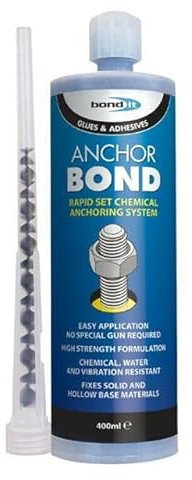 Bond It Polyester Anchor Resin Anchor bond Rapid Set Construction Adhesive Bolts Stud Wall ties Starter Bars Screws (400ml)