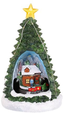 MONOJLY Weihnachtsbaum Brick Spieluhr, 360° Drehung Spieluhr Bausteine Kits DIY Konstruktion Gebäude MusicIcal Boxen