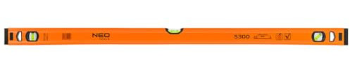 NEO TOOLS Aluminium-Wasserwaage gesicherte Libelle, m Genauigkeit | Wasserwaage Aluminium | 0,5 mm/m Genauigkeit, hoch präzise geschliffen | Wasserwaage mit 3 Blase | 40-180 cm