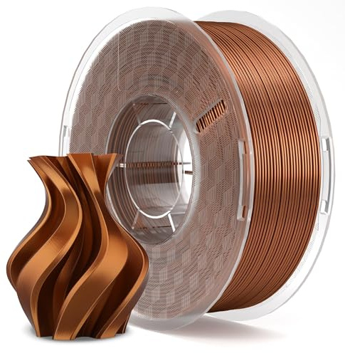 ELEGOO Seidiges PLA-Filament, 1,75 mm Kupfer, 1 kg, 3D-Drucker-Filament, Maßgenauigkeit +/- 0,03 mm, 1-kg-Spule, passend für die meisten FDM-3D-Drucker