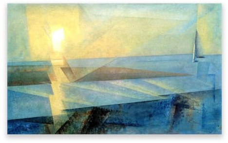 RYLJCZ lyoneI feininge (Sunset at Deep) Abstrakte Leinwanddrucke – Reproduktion berühmter Gemälde – Leinwand-Wandkunstbilder für Wohnzimmerdekoration, 70 x 110 cm (27,6 x 43,3), nur Leinwand
