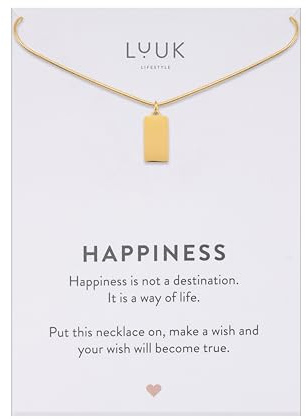 LUUK LIFESTYLE Elegante Damen Halskette mit Anhänger und Spruchkarte | Edelstahl, Wasserfest, Hypoallergen, Verstellbare 50cm Kette, Geschenkidee, Alltags Look, Modeaccessoire