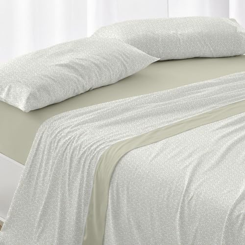 Burrito Blanco Velvelina® Bettlaken, 135 cm breites Bett (+ verfügbare Größen) | Design 007 | Farbe Moos (135 x 190/200 cm)