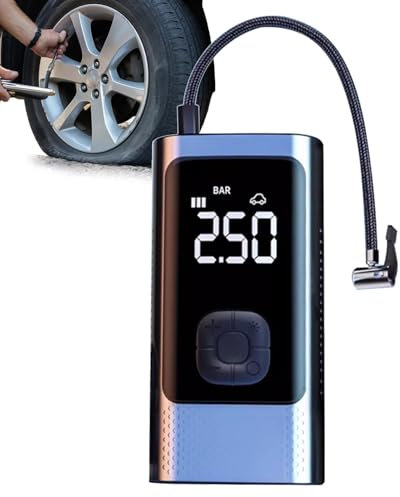 Pompa d'aria a gonfiaggio rapido - Gonfiatore per pneumatici wireless, compressore portatile | Gonfiatore a ciclo cordless, compressore d'aria a gonfiaggio rapido con display LCD per auto, bici, pallo