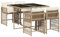 vidaXL Garten Essgruppe 5-TLG., Gartenmöbel Set Tisch mit 4 Stühle, Gartengarnitur mit Kissen, Sitzgruppe Essgarnitur Terrasse, Beige Poly Rattan