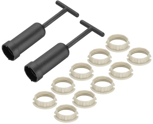 PATIKIL Kit de Bagues de Douille de Lampe G9, Adaptateur de Support d'Abat-Jour 10 Anneaux en Plastique de Remplacement avec Outil de Retrait pour Collier d'Abat-Jour, 120mm Blanc