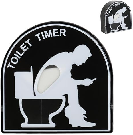 Clessidra da Toilette 5 minuti - Clessidra di Sabbia per Toilette Toilette timer per Uomini regalo antistress per bambini famiglie mariti papà perfetto per festa del papà/compleanno (nero)