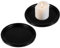 2 Stück Kerzenhalter Schwarz, Kerzenteller Schwarz, Metall Retro Tischdeko Kerzenleuchter, Kerzen Untersetzer, Metall Kerzenhalterstumpenkerzen, Kerzenhalter Stumpenkerzen Flach, Rund Candle Holder