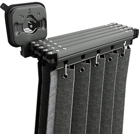 Klappbare Duschvorhangstange 175cm, 360° Drehbar, Wäscheständer Zur Wandmontage, Ohne Bohren, Einziehbar Gardinenstange Für Badezimmer, Gray
