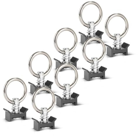STAHLWERK Zurrösen 8er Set Fitting | O-Ring | Ösen | Zurrringe für Airlineschienen | Zurrschienen | Befestigungsschienen zur Ladungssicherung beim Transport