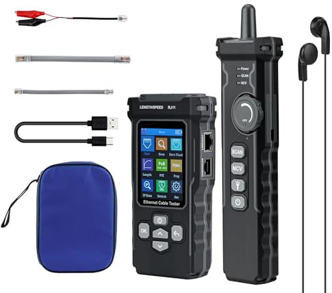 Mcbazel Tester per Cavi di Rete con TDR, Scansione IP, Test PING e Verifica PoE per RJ11/RJ45, Cat.5/Cat.6