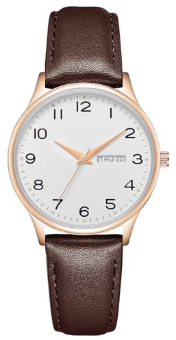 CIVO Uhren Damen Lederarmband Armbanduhr: Elegant Analog Damenuhr mit Datum - Klassisch Quarzuhr Braun Geschenke für Frauen
