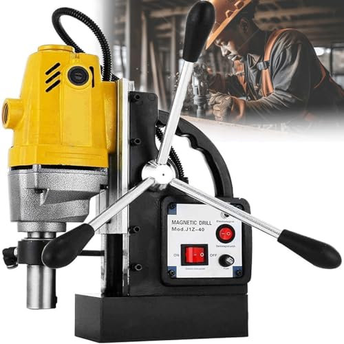 KJZQXYX Mag Drill Press, 1100W Portable Magnetic Drilling Machine with 1-1/2 Inch Boring Diameter, 2700LBS Magnetic Force Magnetic Drilling Syste