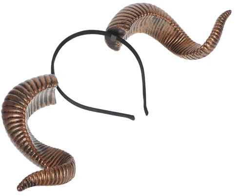 Gothic Sheep Horn Headband for Adults Lightweight PU Halloween Costume Headpiece for Cosplay Parties and Festivals RAM Horns Hair Accessory for Men and Women
