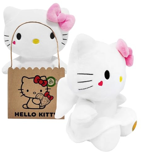 Joy Toy - Hello Kitty Engel Plüsch 24 cm in Kartontäschchen, Weiß, Pink