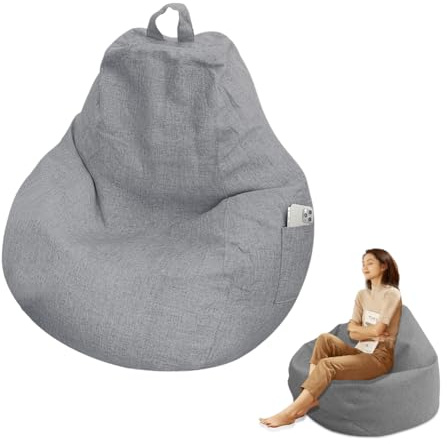 Yuragim Sacco Seduto Grigio Chiaro Copertura 100x120 cm Senza Riempimento Poltrona Sacco per Adulti e Bambini con Cerniera Fodera Pouf Moderna per Camera da Letto, Soggiorno, Ufficio, Riporre Peluche