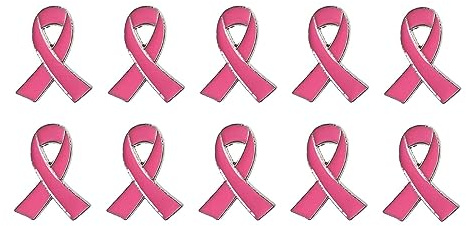 10 PCS Octobre Rose Pins, Broche Octobre rose Sensibilisation au cancer du sein Badge Épingles Accessoire Decoration en Métal avec Boucle Papillon,pour Femmes Cadeaux