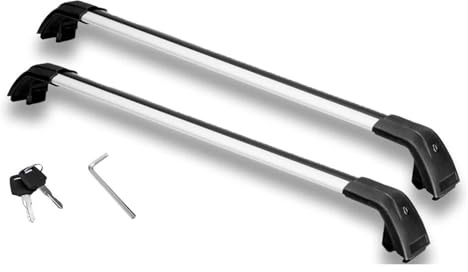 Dachgepäckträger Querträger Für Jeep Für Compass 2017-2025 Dachgepäckträger Aus Aluminiumlegierung Abschließbar 2 Stück(Silver and Black)