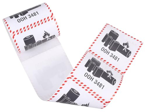 BETOOKY Battery Fire Safety Warning Situations and 300pcs Warning Labels Stickers Fire Safety Caution Coated Adhesive Stickers for Battery Shipping